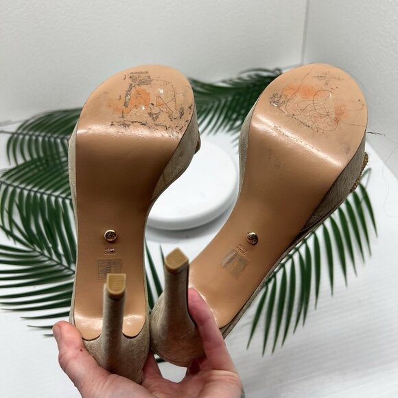 PELLE MODA Onora T-Strap Rhinestones High Heel Sandals In Platinum Size 7M - Picture 10 of 15